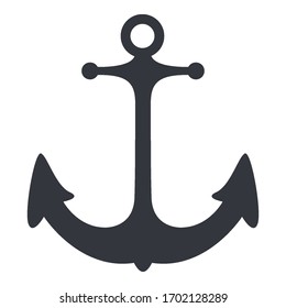Anchor Icon. Vector Black Silhouette Illustration.