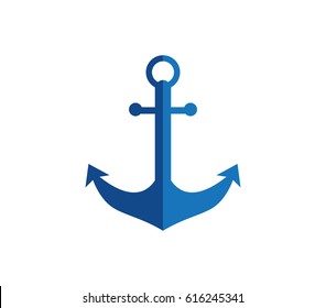 Anchor icon. Vector blue anchor