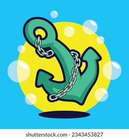 
Anchor icon vector cartoon illustration