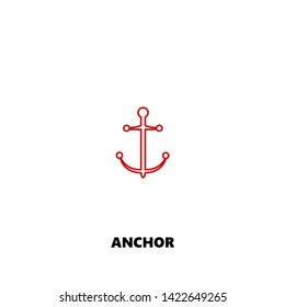 anchor icon. anchor vector design. sign design. red color