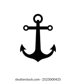 anchor icon vector design silhouette on white background