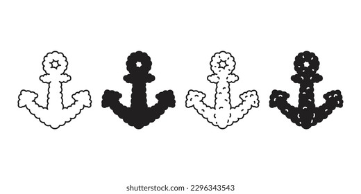 Anchor icon vector doodle logo boat helm symbol pirate Nautical maritime simple illustration graphic design clipart isolated