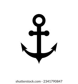 Anchor icon vector glyph style flat illustration on white background..eps