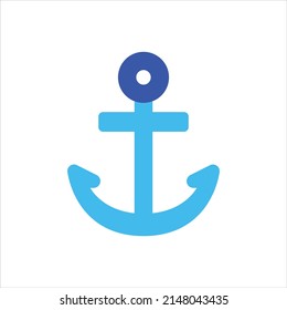 Anchor icon vector graphic illustration in blue