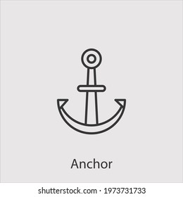 anchor icon vector icon.Editable stroke.linear style sign for use web design and mobile apps,logo.Symbol illustration.Pixel vector graphics - Vector