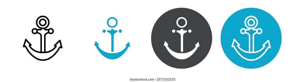 anchor icon Vector illustration in black