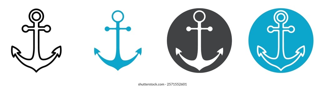 anchor icon Vector illustration in black