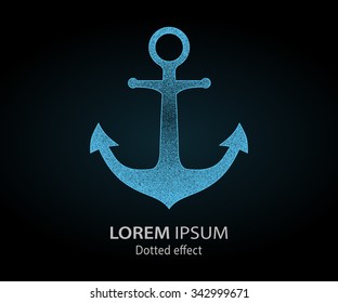Anchor  icon. Vector Illustration. Design logo element. Isolated on black  background.