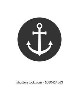 Anchor icon. Vector illustration, flat design.