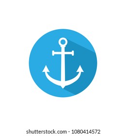 Anchor icon. Vector illustration, flat design.