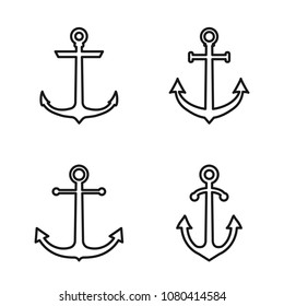 Anchor icon. Vector illustration, flat design.