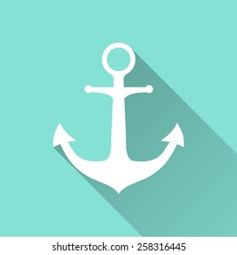 Anchor  icon, vector illustration, flat design