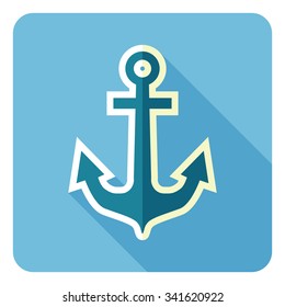 Anchor icon. Vector illustration. Flat design.