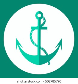 Anchor. Icon. Vector illustration in a flat style. Isolated on white background.