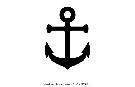 Anchor icon vector illustration isolated. Anchor symbol flat black. Royalty free
