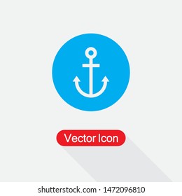 Anchor Icon Vector Illustration On Light Gray Background Eps10