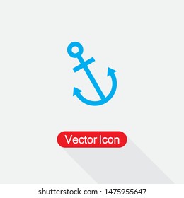 Anchor Icon Vector Illustration On Light Gray Background Eps10