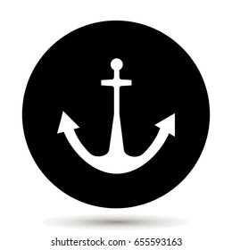 Anchor icon. Vector illustration on black background.