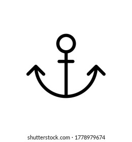 anchor icon vector illustration outline style. summer icon set.