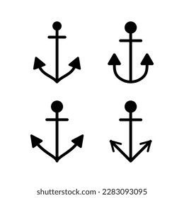 Ankersymbol, Vektorgrafik. Ankerzeichen und Symbol. Anchor-Marine-Ikone.