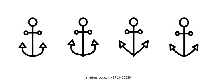 Vektorgrafik des Ankersymbols. Ankerzeichen und -symbol. Anker Marine Ikone.
