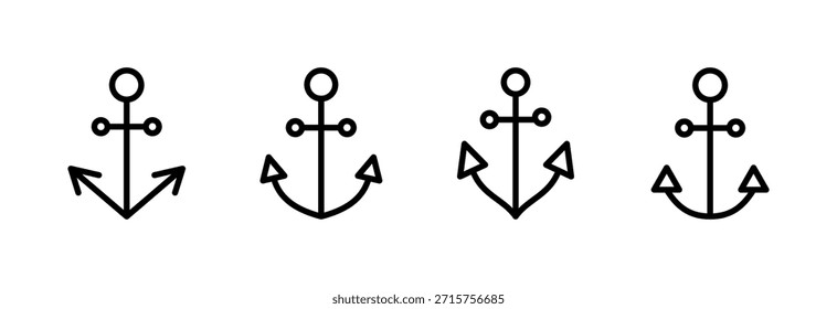 Vektorgrafik des Ankersymbols. Ankerzeichen und -symbol. Anker Marine Ikone.