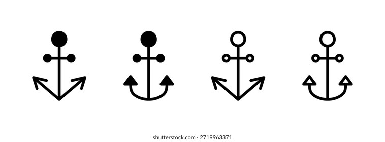 Ilustração do vetor do ícone de âncora. Sinal e símbolo de âncora. Ícone de âncora marinho.