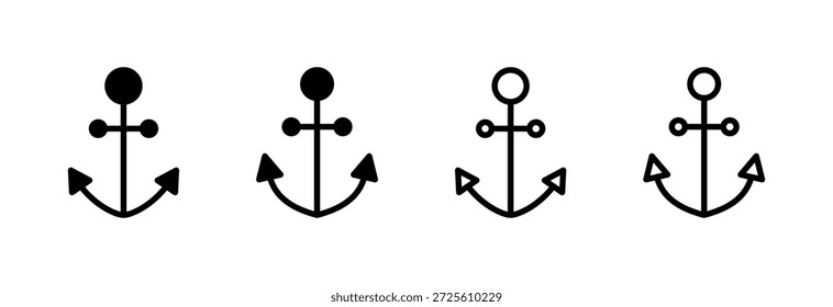Vektorgrafik des Ankersymbols. Ankerzeichen und -symbol. Anker Marine Ikone.