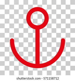 Anchor icon. Vector illustration style is flat iconic symbol, intensive red color, transparent background. Designed for web and software interfaces.