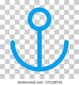 Anchor icon. Vector illustration style is flat iconic symbol, blue color, transparent background. Designed for web and software interfaces.