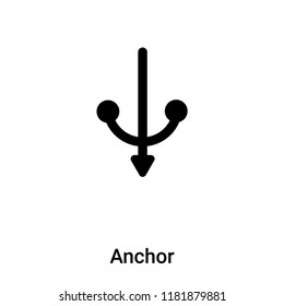 Anchor icon vector isolated on white background, logo concept of Anchor sign on transparent background, filled black symbol