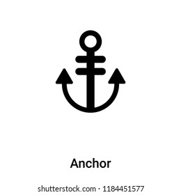 Anchor icon vector isolated on white background, logo concept of Anchor sign on transparent background, filled black symbol