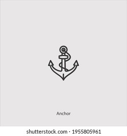 anchor icon vector isolated on white background