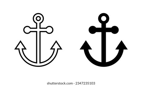 Anchor icon vector isolated on white background