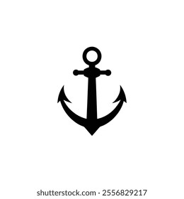 anchor icon. anchor vector. anchor icon isolated on white background. black anchor silhouette icon Vector illustration.