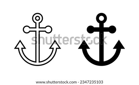 Anchor icon vector isolated on white background