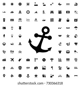 Anchor icon. vector isolated icon for web and mobile on white background.. set of filled summer icons.
