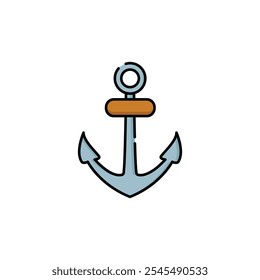 Vector de iconos de anclaje. Color lineal o lineal.