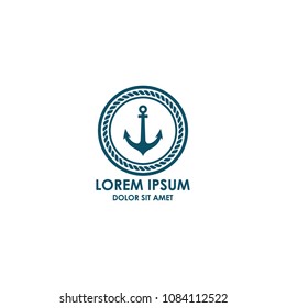 anchor icon vector logo template 