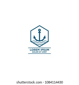 anchor icon vector logo template 