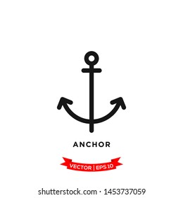 anchor icon vector logo template