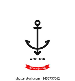 anchor icon vector logo template