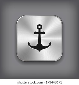 Anchor icon - vector metal app button