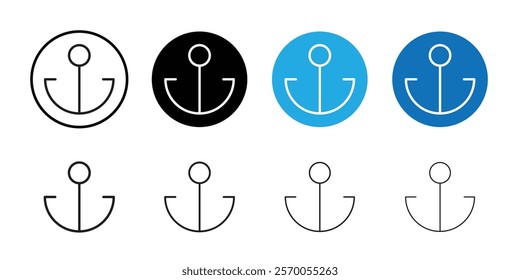 Anchor icon Vector set outline