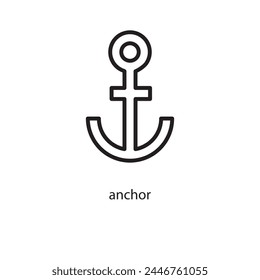 anchor icon vector. anchor sign flat liner illustration on white background..eps