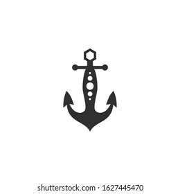 Anchor Icon vector sign isolated for graphic and web design. boat pirate helm Nautical maritime symbol template color editable on white background.