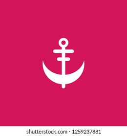 anchor icon vector. anchor sign on pink background. anchor icon for web and app