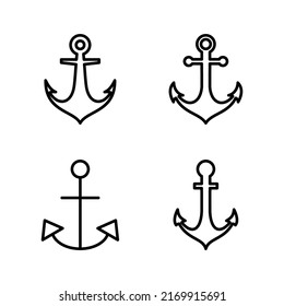 Anclaje vectorial de icono. Signo y símbolo de delimitador. Icono marino de anclaje.