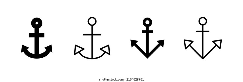 Anchor icon vector. Anchor sign and symbol. Anchor marine icon.