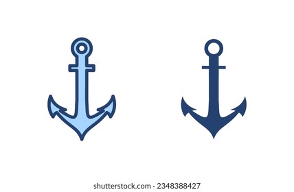 Anclaje vectorial de icono. Signo y símbolo de delimitador. Icono marino de anclaje.